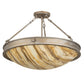 Meyda Lighting Dionne 24" 3-Light Antique Silver Semi-flush Mount Light With Travertine Idalight Shade Glass