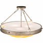 Meyda Lighting Dionne 24" 3-Light Antique Silver Semi-flush Mount Light With Travertine Idalight Shade Glass