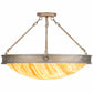 Meyda Lighting Dionne 24" 3-Light Antique Silver Semi-flush Mount Light With Travertine Idalight Shade Glass