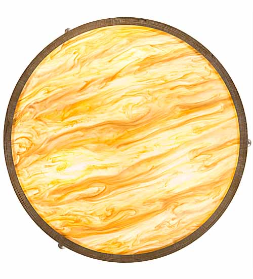 Meyda Lighting Dionne 24" 3-Light Antique Silver Semi-flush Mount Light With Travertine Idalight Shade Glass