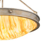 Meyda Lighting Dionne 24" 3-Light Antique Silver Semi-flush Mount Light With Travertine Idalight Shade Glass
