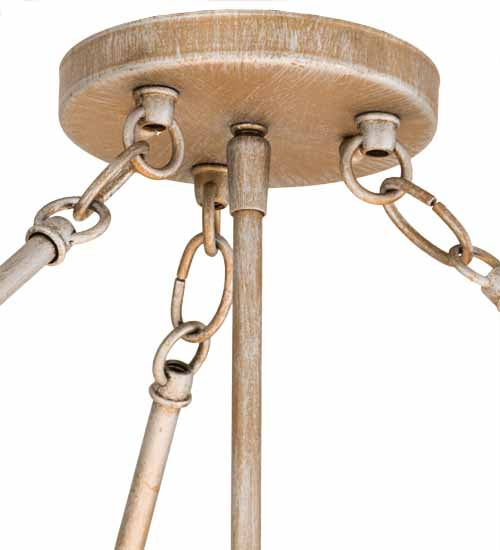 Meyda Lighting Dionne 24" 3-Light Antique Silver Semi-flush Mount Light With Travertine Idalight Shade Glass