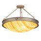 Meyda Lighting Dionne 24" 3-Light Antique Silver Semi-flush Mount Light With Travertine Idalight Shade Glass