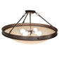 Meyda Lighting Dionne 28" 4-Light Mahogany Bronze Semi-flush Mount Light With Beige Sahara Taupe Idalight Shade