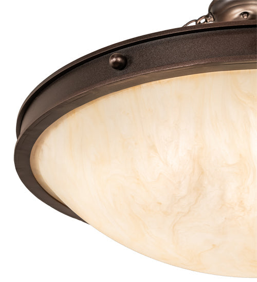 Meyda Lighting Dionne 28" 4-Light Mahogany Bronze Semi-flush Mount Light With Beige Sahara Taupe Idalight Shade