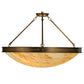 Meyda Lighting Dionne 30" 3-Light Antique Copper Semi-flush Mount Ceiling Light With Travertine Acrylic Shade Glass