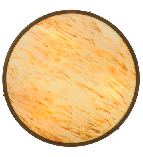 Meyda Lighting Dionne 30" 3-Light Antique Copper Semi-flush Mount Ceiling Light With Travertine Acrylic Shade Glass