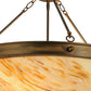 Meyda Lighting Dionne 30" 3-Light Antique Copper Semi-flush Mount Ceiling Light With Travertine Acrylic Shade Glass