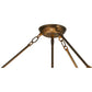 Meyda Lighting Dionne 30" 3-Light Antique Copper Semi-flush Mount Ceiling Light With Travertine Acrylic Shade Glass
