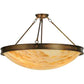 Meyda Lighting Dionne 30" 3-Light Antique Copper Semi-flush Mount Ceiling Light With Travertine Acrylic Shade Glass
