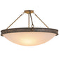Meyda Lighting Dionne 30" 3-Light Antiquity Semi-flush Mount Ceiling Light With Fleshtone Idalight Shade