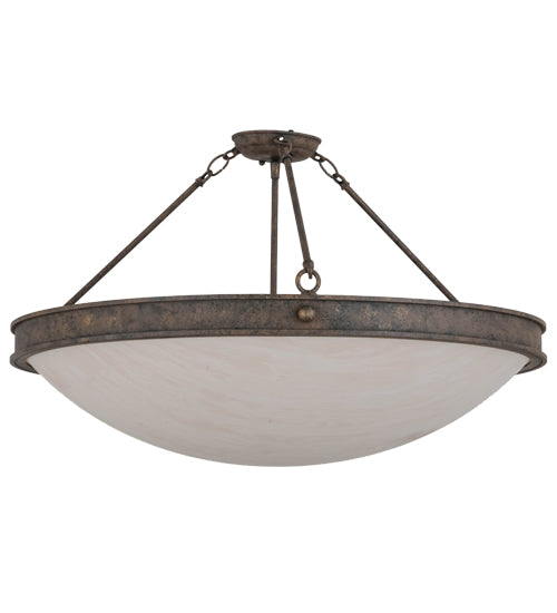 Meyda Lighting Dionne 30" 3-Light Antiquity Semi-flush Mount Ceiling Light With Fleshtone Idalight Shade