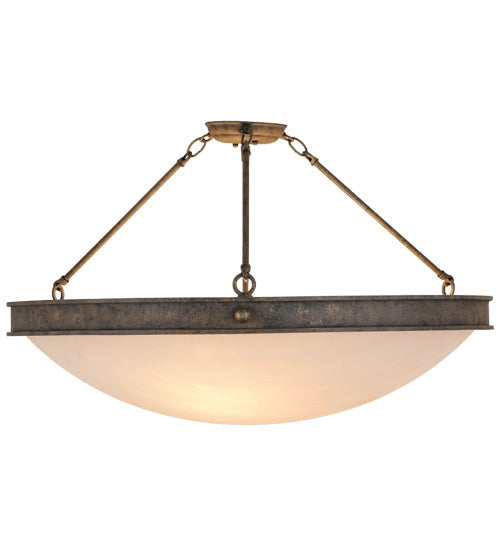 Meyda Lighting Dionne 30" 3-Light Antiquity Semi-flush Mount Ceiling Light With Fleshtone Idalight Shade