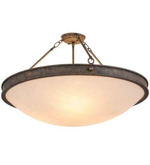 Meyda Lighting Dionne 30" 3-Light Antiquity Semi-flush Mount Ceiling Light With Fleshtone Idalight Shade
