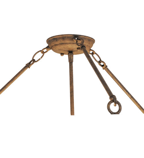 Meyda Lighting Dionne 30" 3-Light Antiquity Semi-flush Mount Ceiling Light With Fleshtone Idalight Shade