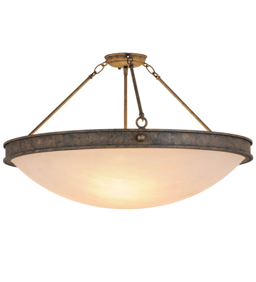 Meyda Lighting Dionne 30" 3-Light Antiquity Semi-flush Mount Ceiling Light With Fleshtone Idalight Shade