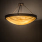 Meyda Lighting Dionne 30" 3-Light Cafe Noir Semi-flush Mount Light With Beige Travertine Idalight Shade Glass