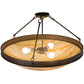 Meyda Lighting Dionne 30" 3-Light Cafe Noir Semi-flush Mount Light With Beige Travertine Idalight Shade Glass