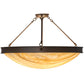 Meyda Lighting Dionne 30" 3-Light Cafe Noir Semi-flush Mount Light With Beige Travertine Idalight Shade Glass