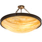 Meyda Lighting Dionne 30" 3-Light Cafe Noir Semi-flush Mount Light With Beige Travertine Idalight Shade Glass