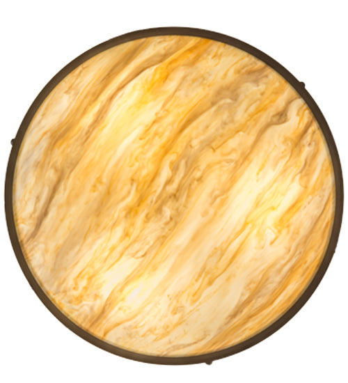 Meyda Lighting Dionne 30" 3-Light Cafe Noir Semi-flush Mount Light With Beige Travertine Idalight Shade Glass