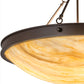 Meyda Lighting Dionne 30" 3-Light Cafe Noir Semi-flush Mount Light With Beige Travertine Idalight Shade Glass