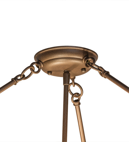 Meyda Lighting Dionne 30" 3-Light Cafe Noir Semi-flush Mount Light With Beige Travertine Idalight Shade Glass