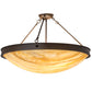 Meyda Lighting Dionne 30" 3-Light Cafe Noir Semi-flush Mount Light With Beige Travertine Idalight Shade Glass