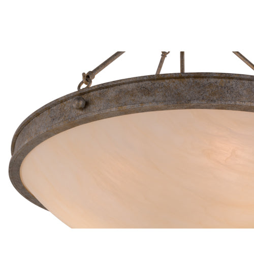 Meyda Lighting Dionne 30" 3-Light Corinth Pendant Light With Sahara Taupe Idalight Shade