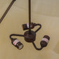 Meyda Lighting Dionne 30" 3-Light Mahogany Bronze Semi-flush Mount Ceiling Light With Sahara Taupe Idalight Shade