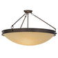 Meyda Lighting Dionne 30" 3-Light Mahogany Bronze Semi-flush Mount Ceiling Light With Sahara Taupe Idalight Shade