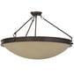 Meyda Lighting Dionne 30" 3-Light Mahogany Bronze Semi-flush Mount Ceiling Light With Sahara Taupe Idalight Shade