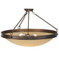 Meyda Lighting Dionne 30" 3-Light Mahogany Bronze Semi-flush Mount Ceiling Light With Sahara Taupe Idalight Shade