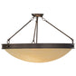 Meyda Lighting Dionne 30" 3-Light Mahogany Bronze Semi-flush Mount Ceiling Light With Sahara Taupe Idalight Shade