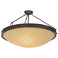 Meyda Lighting Dionne 30" 3-Light Mahogany Bronze Semi-flush Mount Ceiling Light With Sahara Taupe Idalight Shade