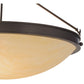 Meyda Lighting Dionne 30" 3-Light Mahogany Bronze Semi-flush Mount Ceiling Light With Sahara Taupe Idalight Shade