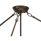 Meyda Lighting Dionne 30" 3-Light Mahogany Bronze Semi-flush Mount Ceiling Light With Sahara Taupe Idalight Shade