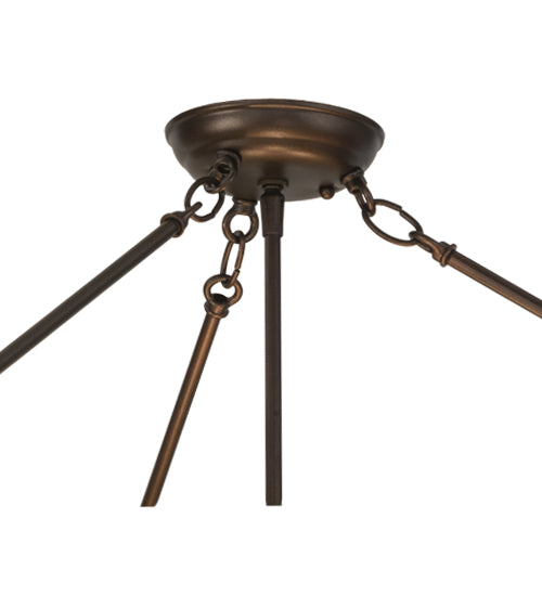 Meyda Lighting Dionne 30" 3-Light Mahogany Bronze Semi-flush Mount Ceiling Light With Sahara Taupe Idalight Shade