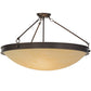 Meyda Lighting Dionne 30" 3-Light Mahogany Bronze Semi-flush Mount Ceiling Light With Sahara Taupe Idalight Shade