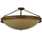 Meyda Lighting Dionne 30" 3-Light Pompeii Gold Semi-flush Mount Light With Beige Sahara Taupe Idalight Shade