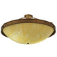 Meyda Lighting Dionne 30" 3-Light Pompeii Gold Semi-flush Mount Light With Beige Sahara Taupe Idalight Shade