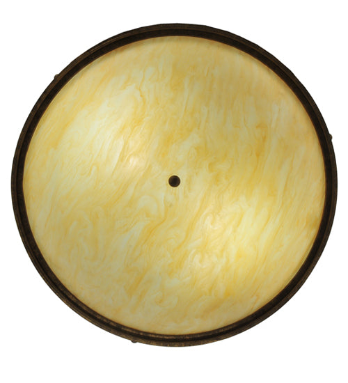 Meyda Lighting Dionne 30" 3-Light Pompeii Gold Semi-flush Mount Light With Beige Sahara Taupe Idalight Shade