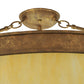 Meyda Lighting Dionne 30" 3-Light Pompeii Gold Semi-flush Mount Light With Beige Sahara Taupe Idalight Shade