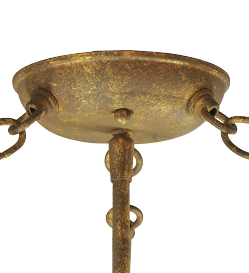 Meyda Lighting Dionne 30" 3-Light Pompeii Gold Semi-flush Mount Light With Beige Sahara Taupe Idalight Shade