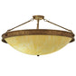 Meyda Lighting Dionne 30" 3-Light Pompeii Gold Semi-flush Mount Light With Beige Sahara Taupe Idalight Shade