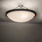 Meyda Lighting Dionne 31" 3-Light Gunmetal Semi-flush Mount Light With Ivory Linen Idalight Shade