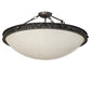 Meyda Lighting Dionne 31" 3-Light Gunmetal Semi-flush Mount Light With Ivory Linen Idalight Shade