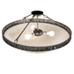 Meyda Lighting Dionne 31" 3-Light Gunmetal Semi-flush Mount Light With Ivory Linen Idalight Shade