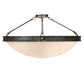 Meyda Lighting Dionne 31" 3-Light Gunmetal Semi-flush Mount Light With Ivory Linen Idalight Shade
