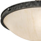 Meyda Lighting Dionne 31" 3-Light Gunmetal Semi-flush Mount Light With Ivory Linen Idalight Shade